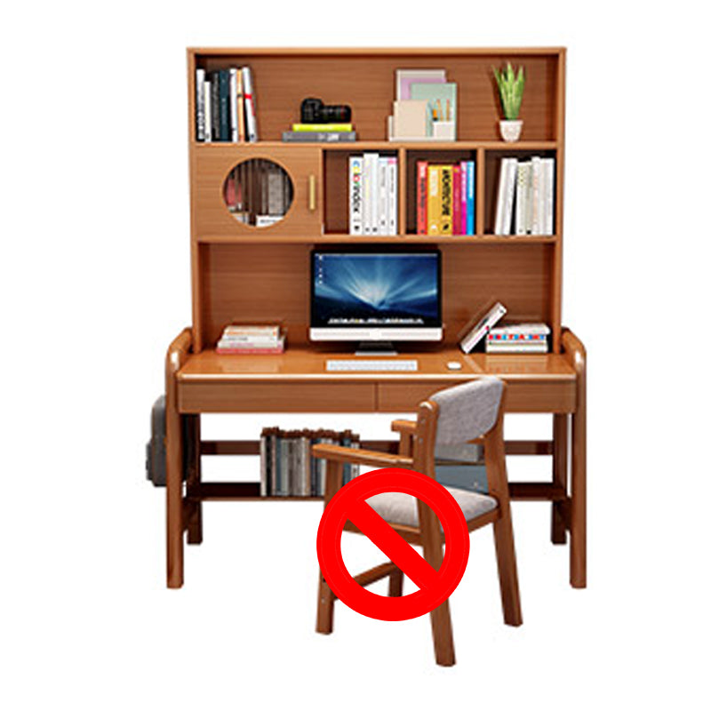 Solid Wood Writing Desk Multifunctional Lifting with Storage Drawer with Bookshelf