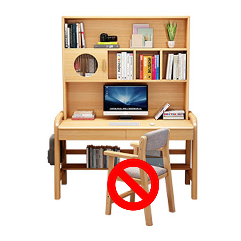 Solid Wood Writing Desk Multifunctional Lifting with Storage Drawer with Bookshelf