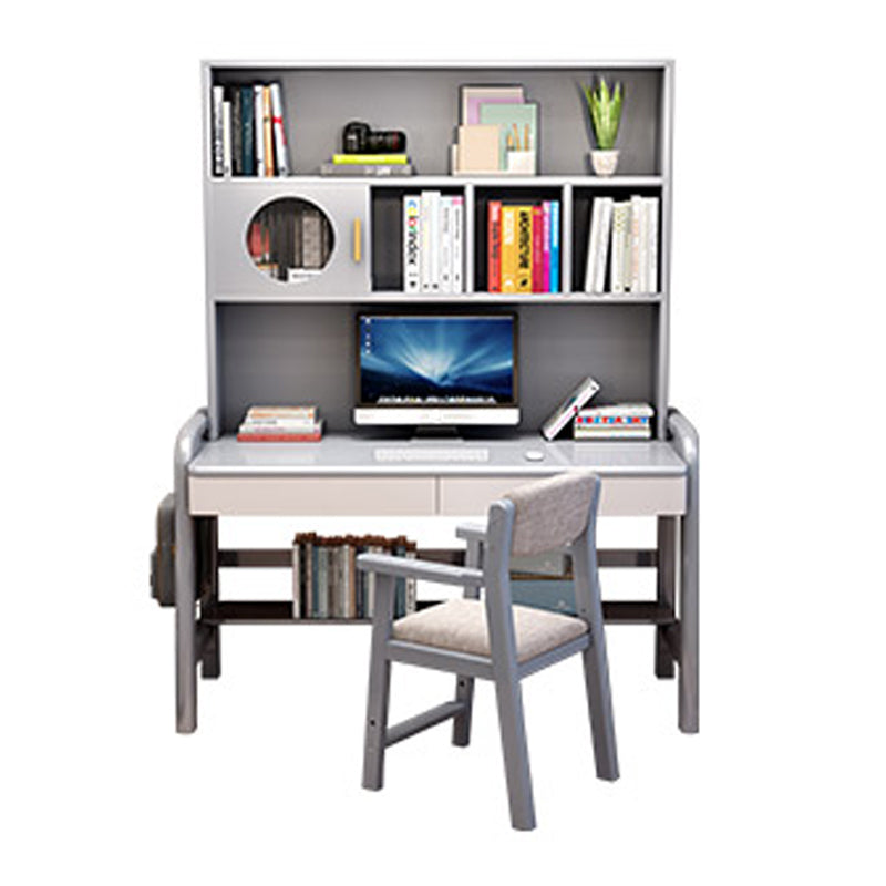 Solid Wood Writing Desk Multifunctional Lifting with Storage Drawer with Bookshelf