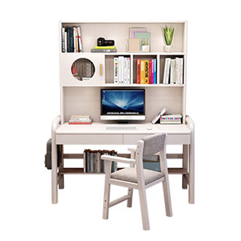 Solid Wood Writing Desk Multifunctional Lifting with Storage Drawer with Bookshelf