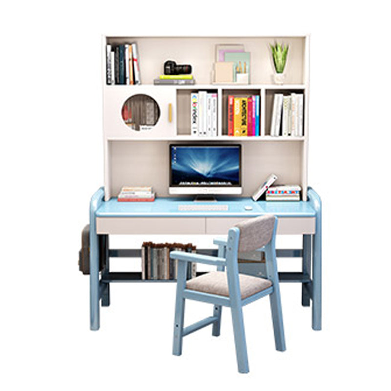 Solid Wood Writing Desk Multifunctional Lifting with Storage Drawer with Bookshelf