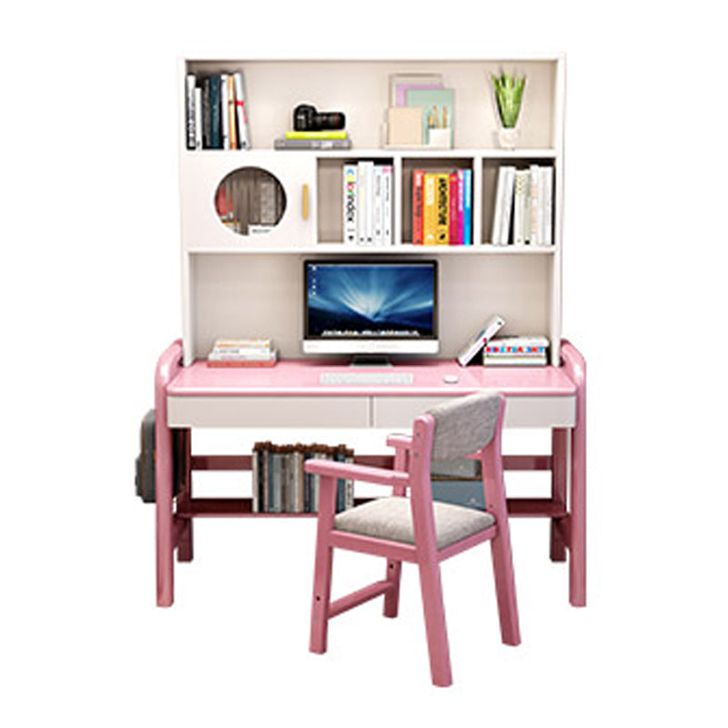 Solid Wood Writing Desk Multifunctional Lifting with Storage Drawer with Bookshelf