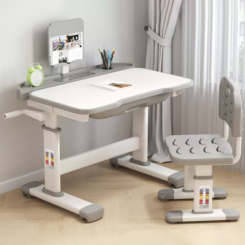 Contemporary Adjustable Children's Desk with 1 Drawer and Hand Crank