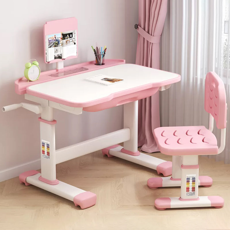 Contemporary Adjustable Children's Desk with 1 Drawer and Hand Crank