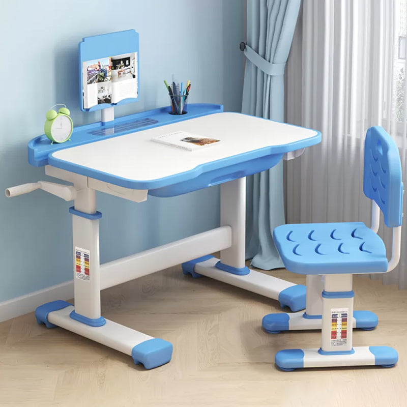 Contemporary Adjustable Children's Desk with 1 Drawer and Hand Crank