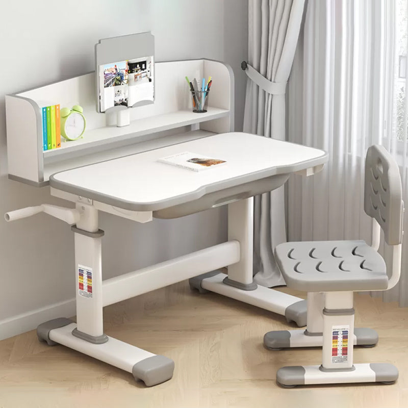 Contemporary Adjustable Children's Desk with 1 Drawer and Hand Crank