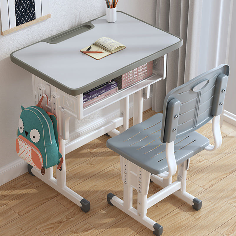 Writing Desk with Storage Shelf Desk with Chair Set in Wood and Steel