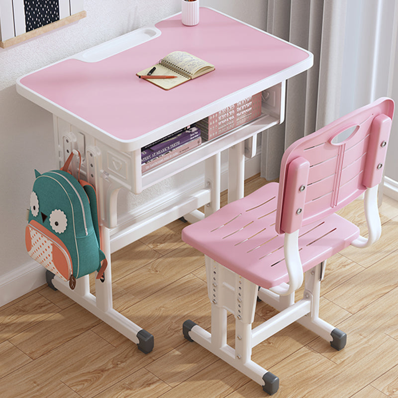 Writing Desk with Storage Shelf Desk with Chair Set in Wood and Steel