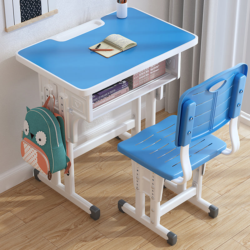 Writing Desk with Storage Shelf Desk with Chair Set in Wood and Steel