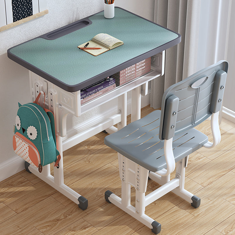 Writing Desk with Storage Shelf Desk with Chair Set in Wood and Steel