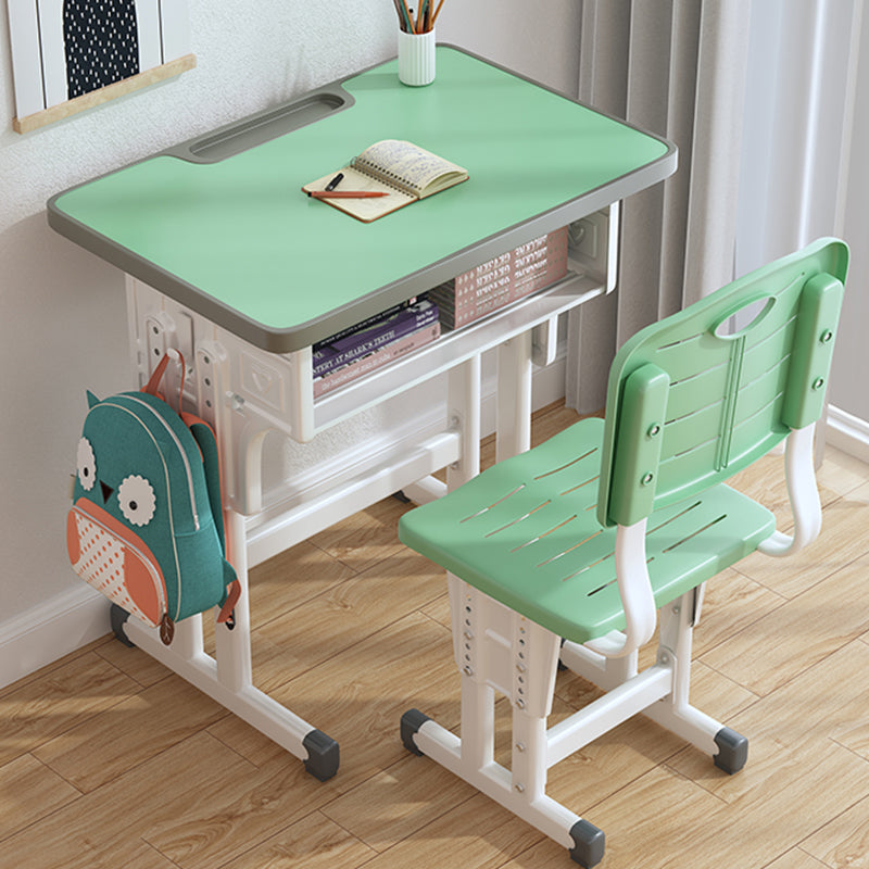 Writing Desk with Storage Shelf Desk with Chair Set in Wood and Steel