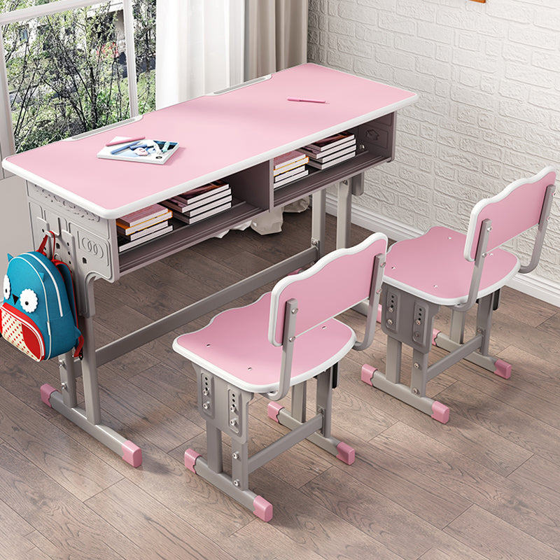 Contemporary Children's Desk with Wooden Top Table and Chairs Set