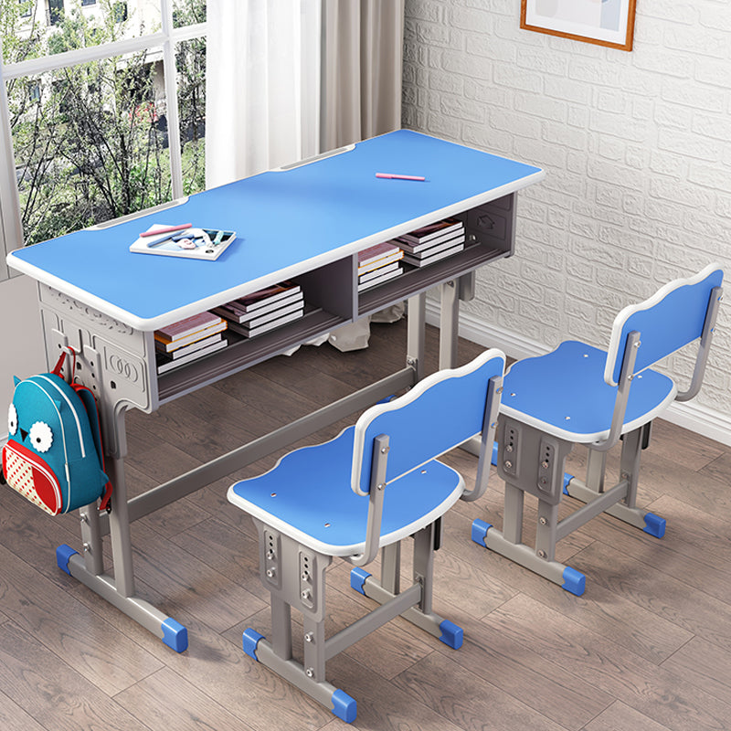 Contemporary Children's Desk with Wooden Top Table and Chairs Set