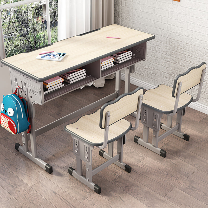 Contemporary Children's Desk with Wooden Top Table and Chairs Set