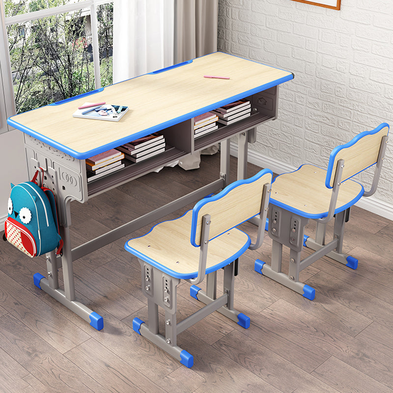 Contemporary Children's Desk with Wooden Top Table and Chairs Set