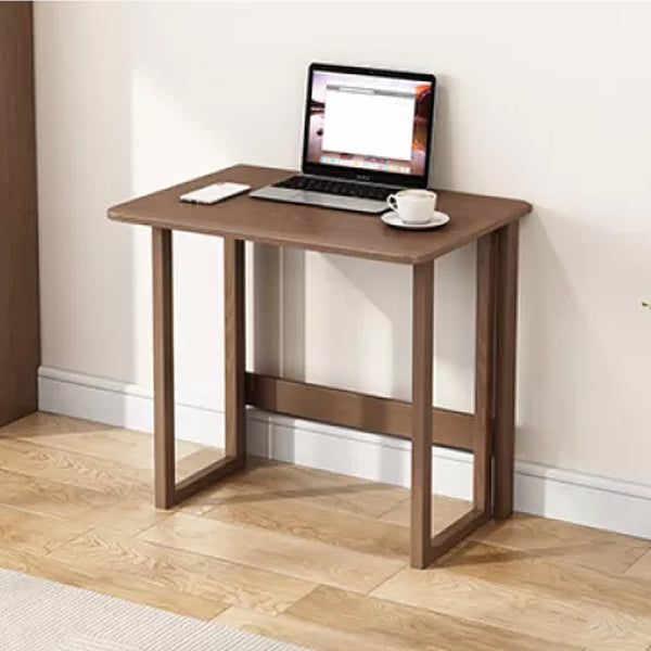 Solid Wood Computer Desk Home Foldable with Storage Shelves Student Desk