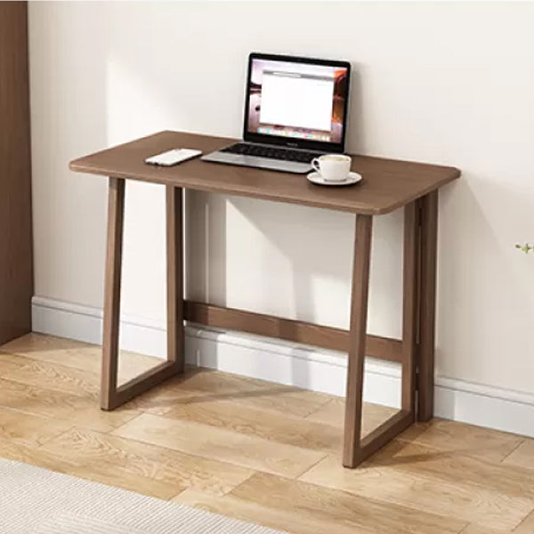 Solid Wood Computer Desk Home Foldable with Storage Shelves Student Desk