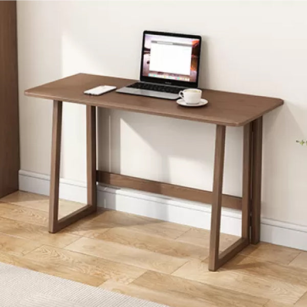 Solid Wood Computer Desk Home Foldable with Storage Shelves Student Desk