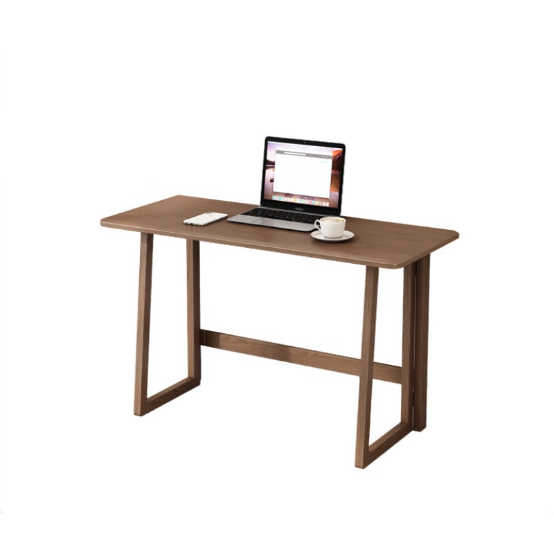 Solid Wood Computer Desk Home Foldable with Storage Shelves Student Desk