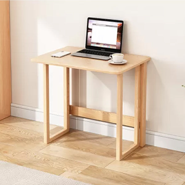 Solid Wood Computer Desk Home Foldable with Storage Shelves Student Desk