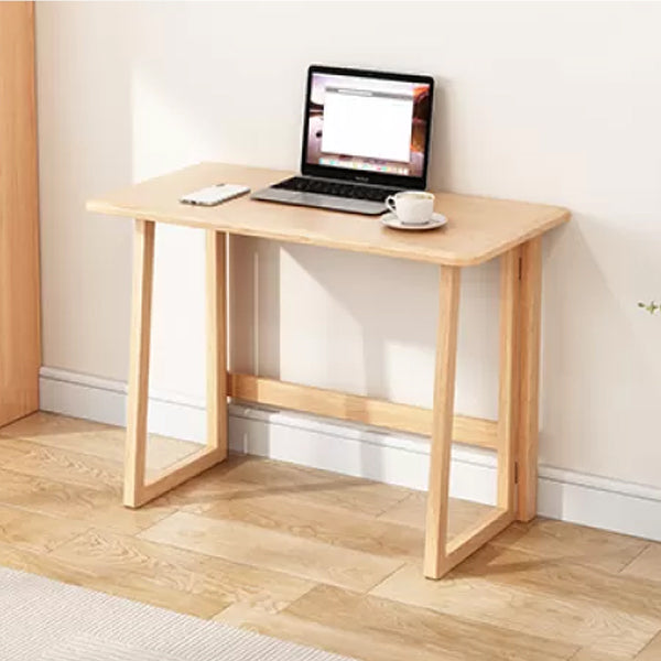 Solid Wood Computer Desk Home Foldable with Storage Shelves Student Desk