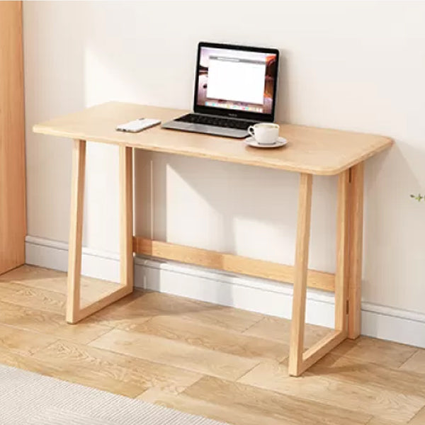 Solid Wood Computer Desk Home Foldable with Storage Shelves Student Desk