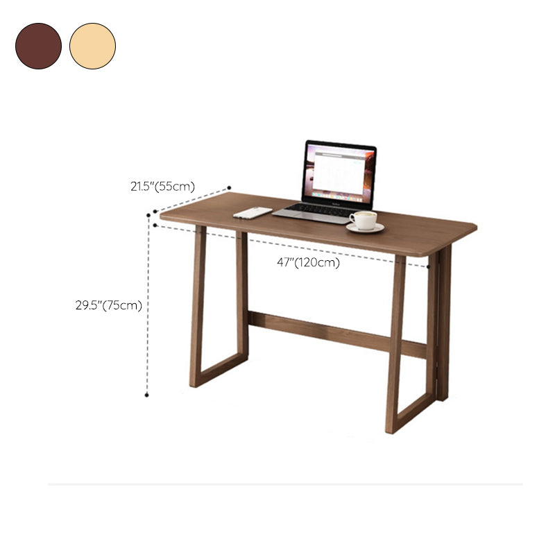 Solid Wood Computer Desk Home Foldable with Storage Shelves Student Desk