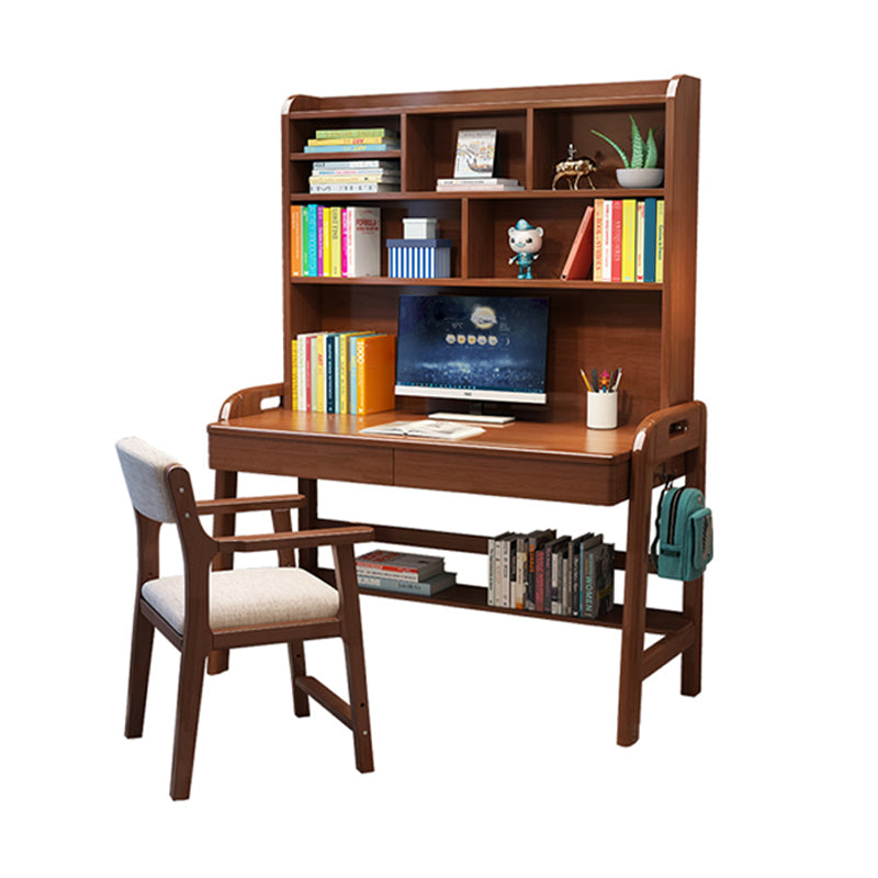 Rubber Wood Study Desk Multifunctional Lifting Desk with Drawer Home Computer Desk