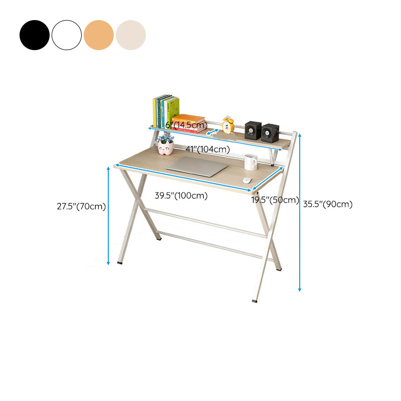 Foldable Home Wood Writing Desk with Storage Shelves Lap Desk Multiple Colors Study Desk