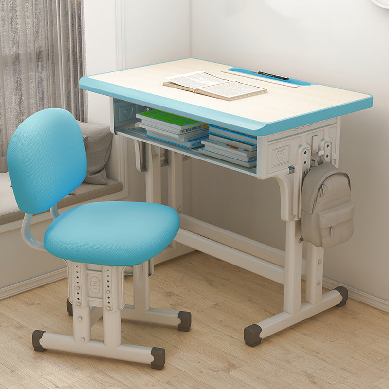 Multifunctional Lifting Study Desk Desk with Hutch and Chair Wooden Student Desk