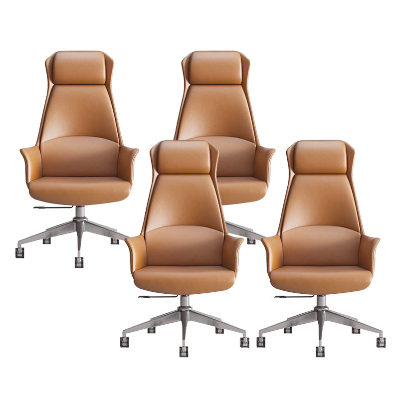 Modern Chair Armless Leather Adjustable Seat Height Desk Chair with Wheels