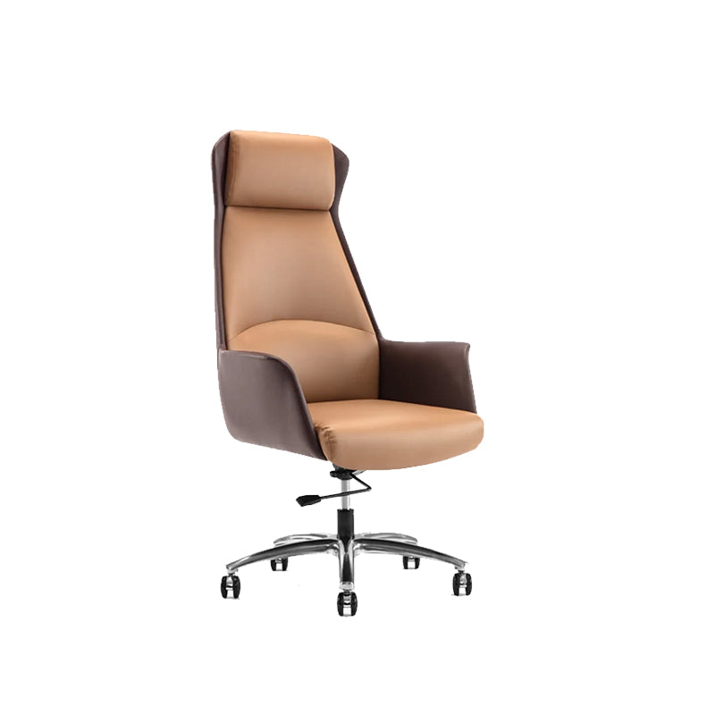 Modern Chair Armless Leather Adjustable Seat Height Desk Chair with Wheels