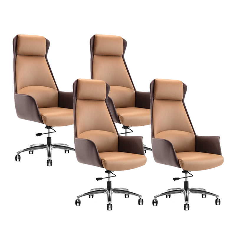 Modern Chair Armless Leather Adjustable Seat Height Desk Chair with Wheels