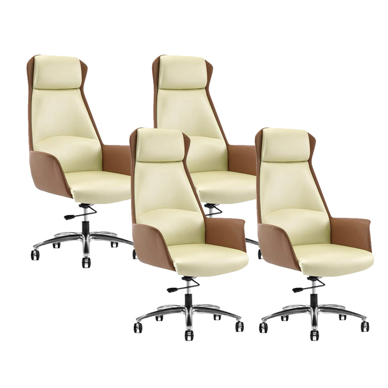 Modern Chair Armless Leather Adjustable Seat Height Desk Chair with Wheels