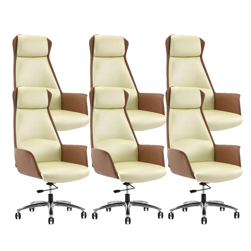 Modern Chair Armless Leather Adjustable Seat Height Desk Chair with Wheels