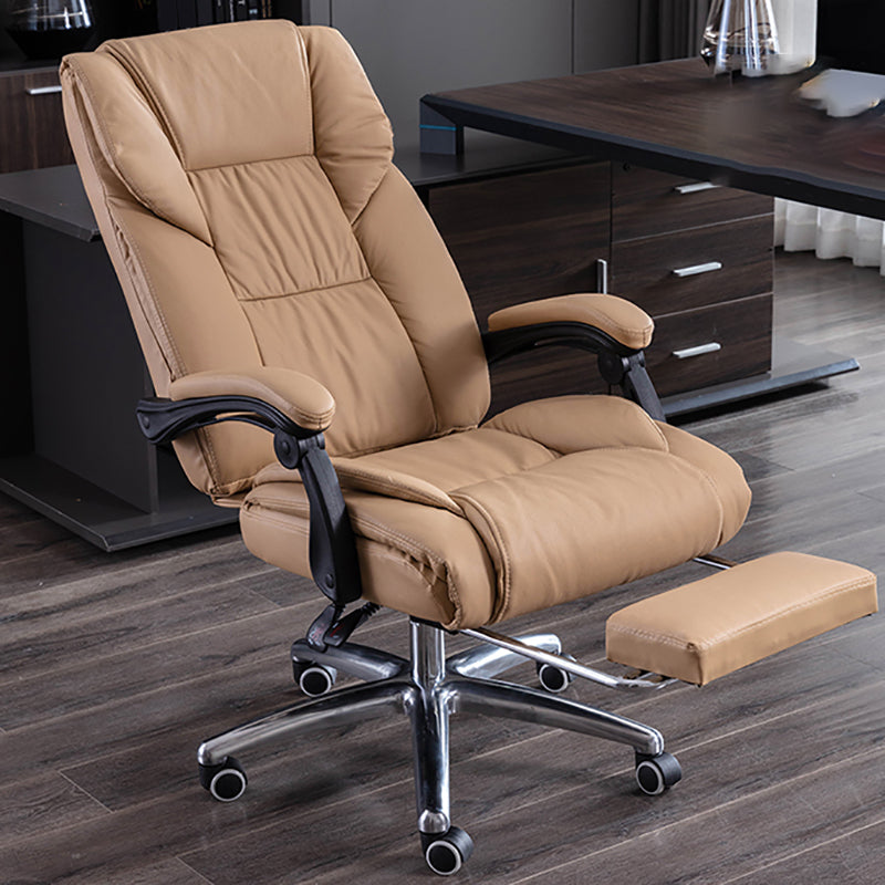 Removable Arms Desk Chair Modern No Distressing Leather Ergonomic Office Chair