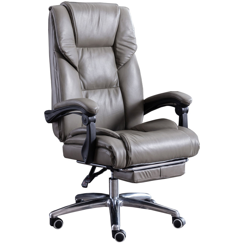 Removable Arms Desk Chair Modern No Distressing Leather Ergonomic Office Chair