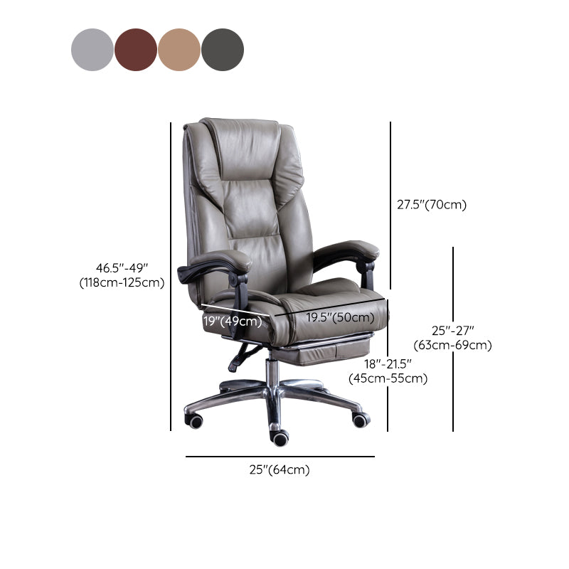 Removable Arms Desk Chair Modern No Distressing Leather Ergonomic Office Chair