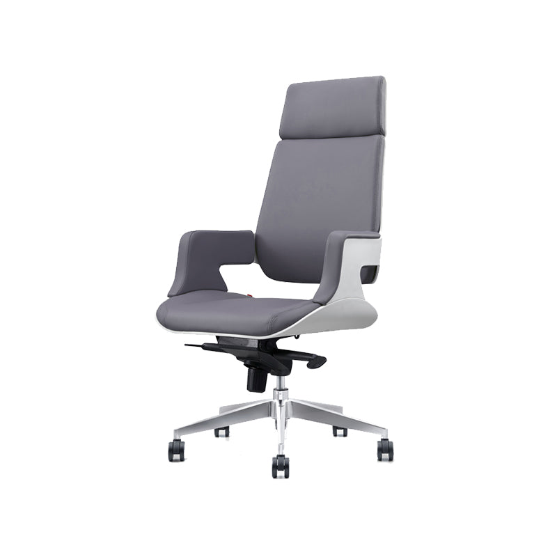 Modern Armless Slide Office Chair Leather Adjustable Seat Height Desk Chair with Wheels