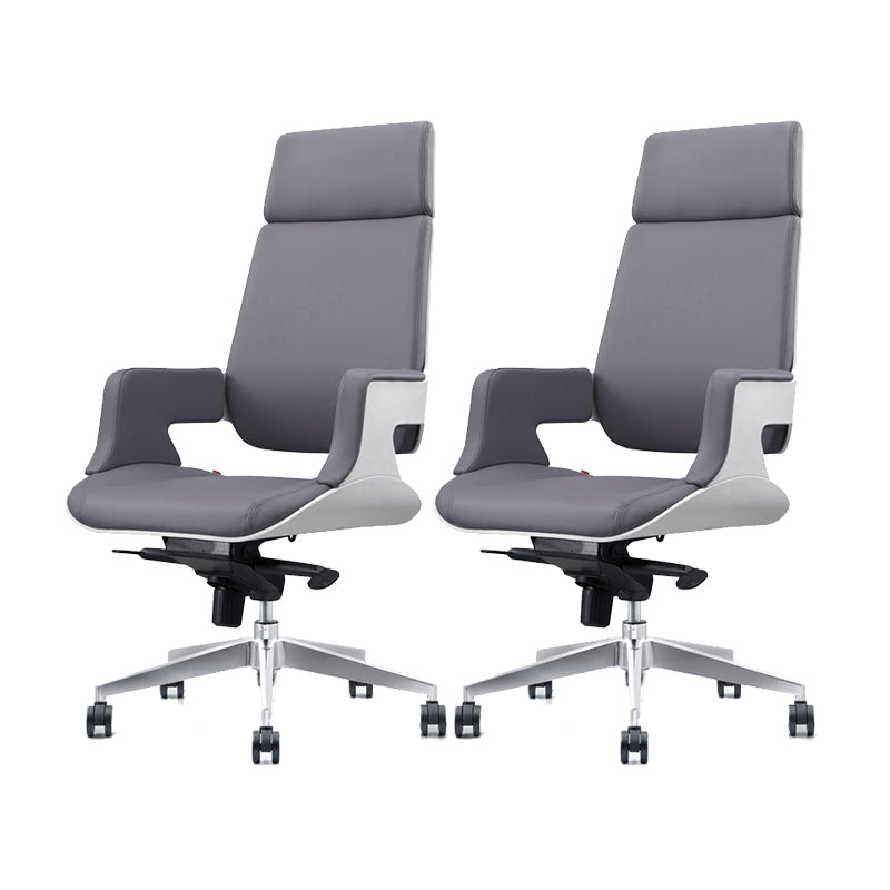 Modern Armless Slide Office Chair Leather Adjustable Seat Height Desk Chair with Wheels