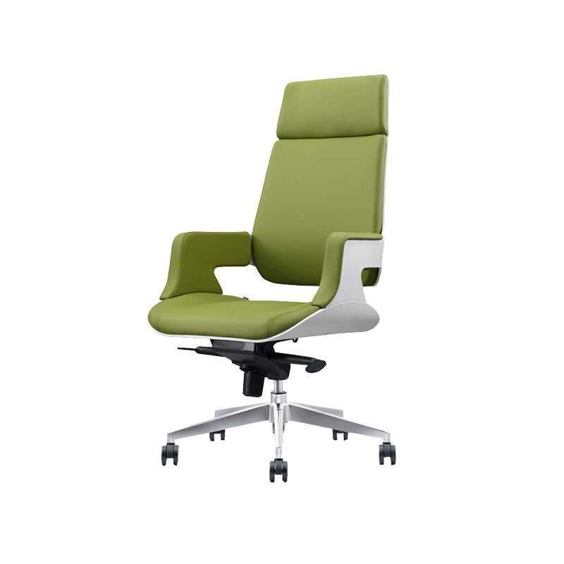 Modern Armless Slide Office Chair Leather Adjustable Seat Height Desk Chair with Wheels