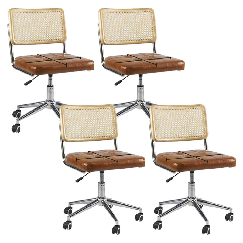 Modern Office Chair Leather Adjustable Seat Height Chair with Wheels