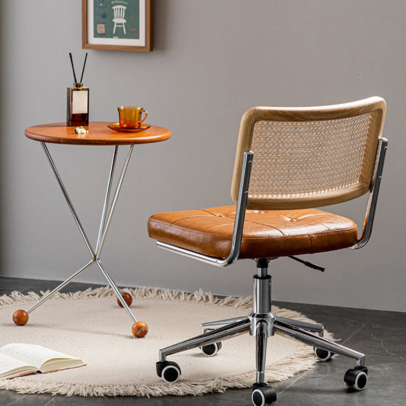 Modern Office Chair Leather Adjustable Seat Height Chair with Wheels