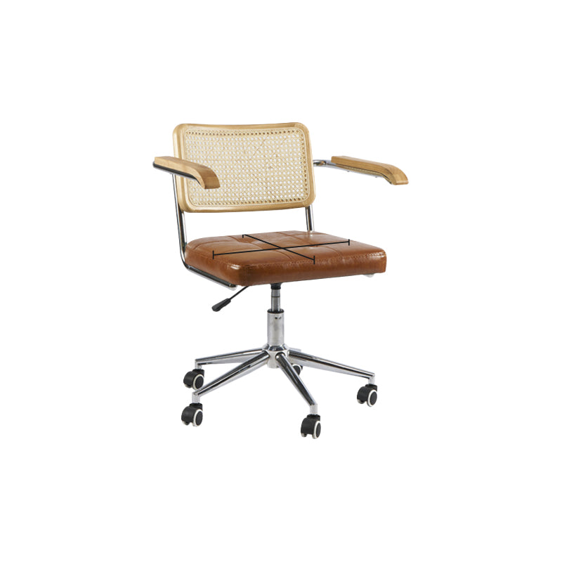 Modern Office Chair Leather Adjustable Seat Height Chair with Wheels