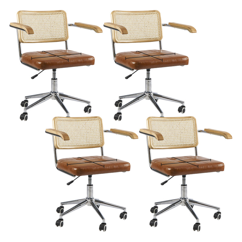 Modern Office Chair Leather Adjustable Seat Height Chair with Wheels