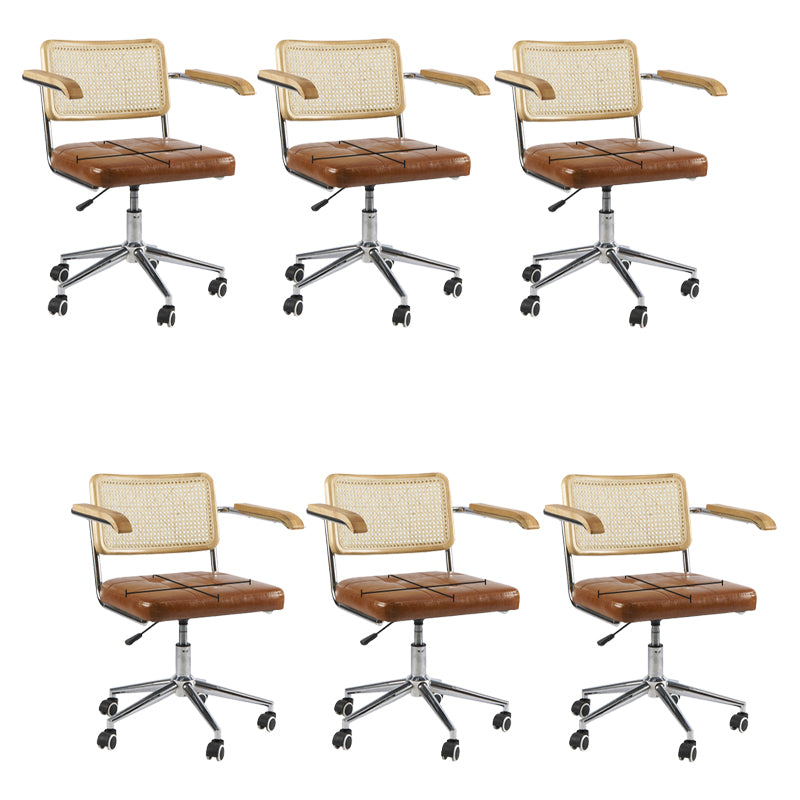 Modern Office Chair Leather Adjustable Seat Height Chair with Wheels