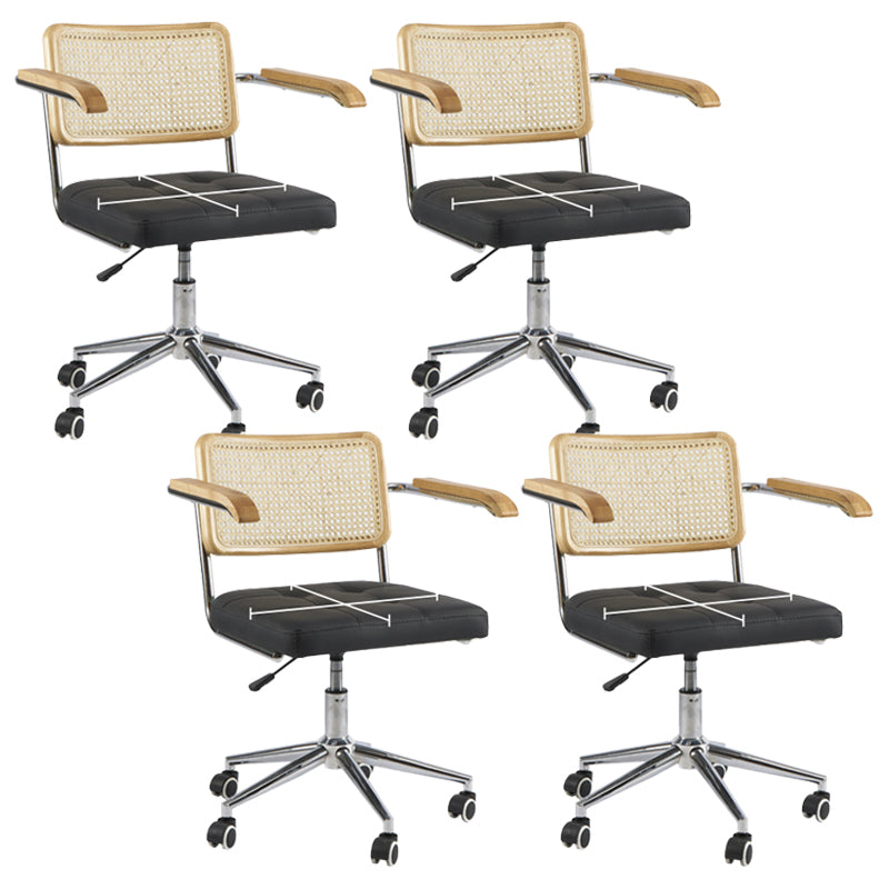 Modern Office Chair Leather Adjustable Seat Height Chair with Wheels