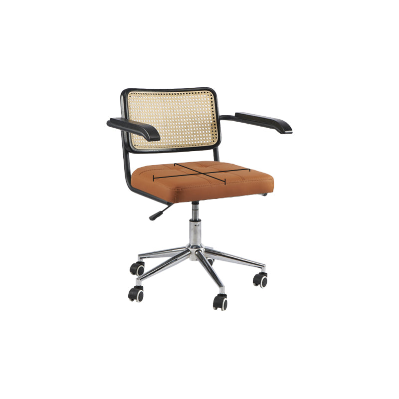 Modern Office Chair Leather Adjustable Seat Height Chair with Wheels