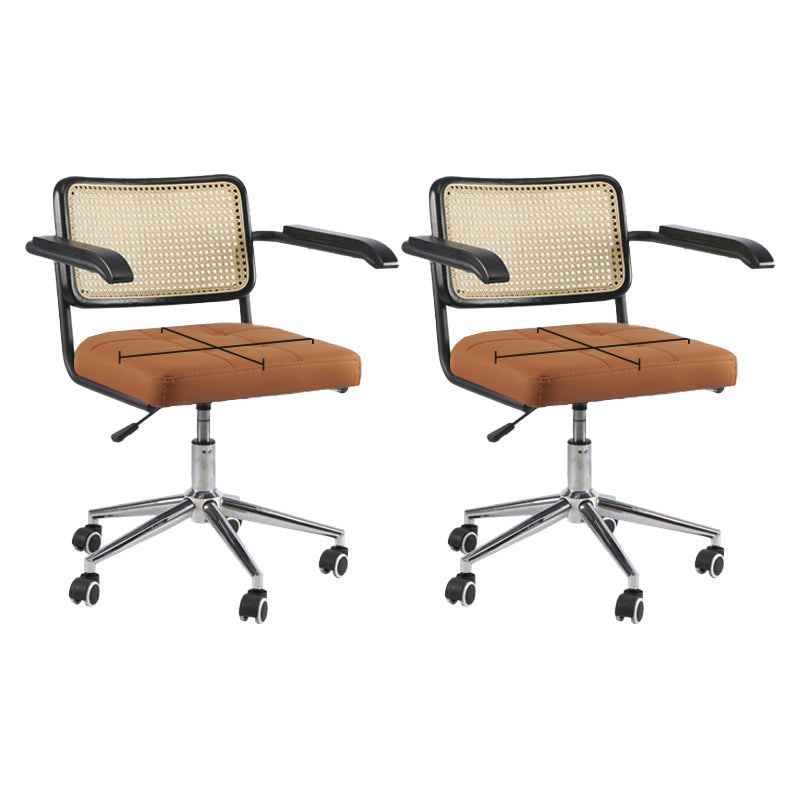 Modern Office Chair Leather Adjustable Seat Height Chair with Wheels