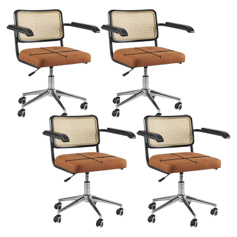 Modern Office Chair Leather Adjustable Seat Height Chair with Wheels